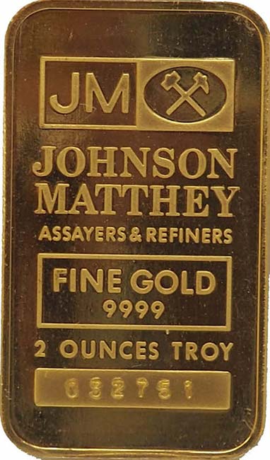 1 Oz Gold Bar Johnson Matthey-JM